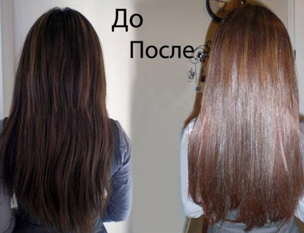 Два этапа ламинирования волос